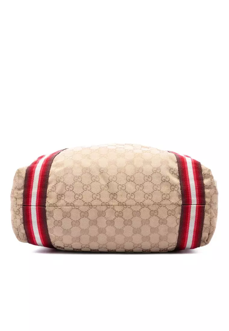 Pre-Loved Gucci Gg Canvas Web Tote