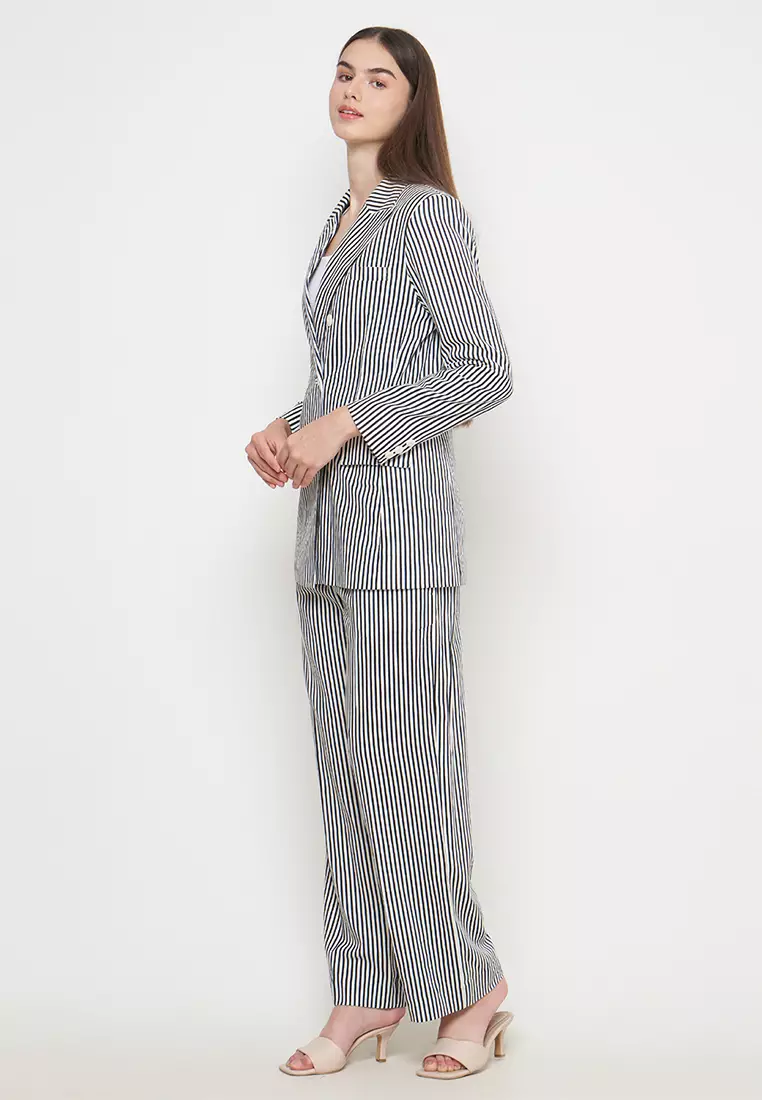 KLA - Setelan Blazer Wanita Emma Stripes