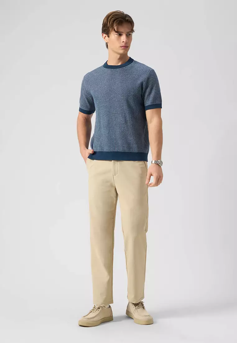Textured Flat Knit T-Shirt