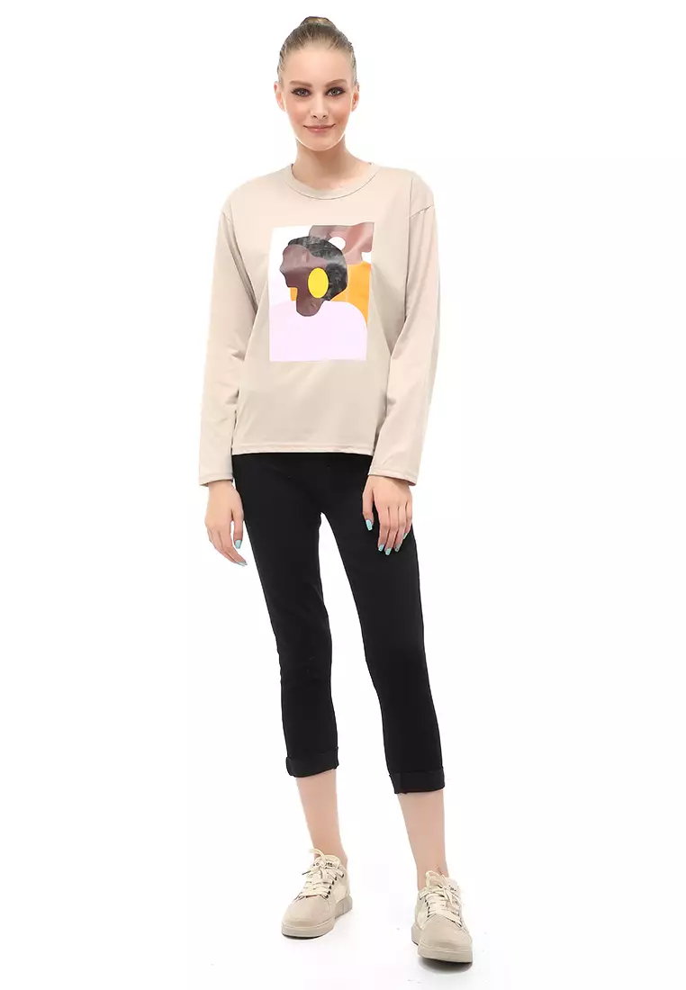 Dreama Kaos Oversized Long Sleeves Atasan Wanita Relaxed Fit - Bepan Two Faces