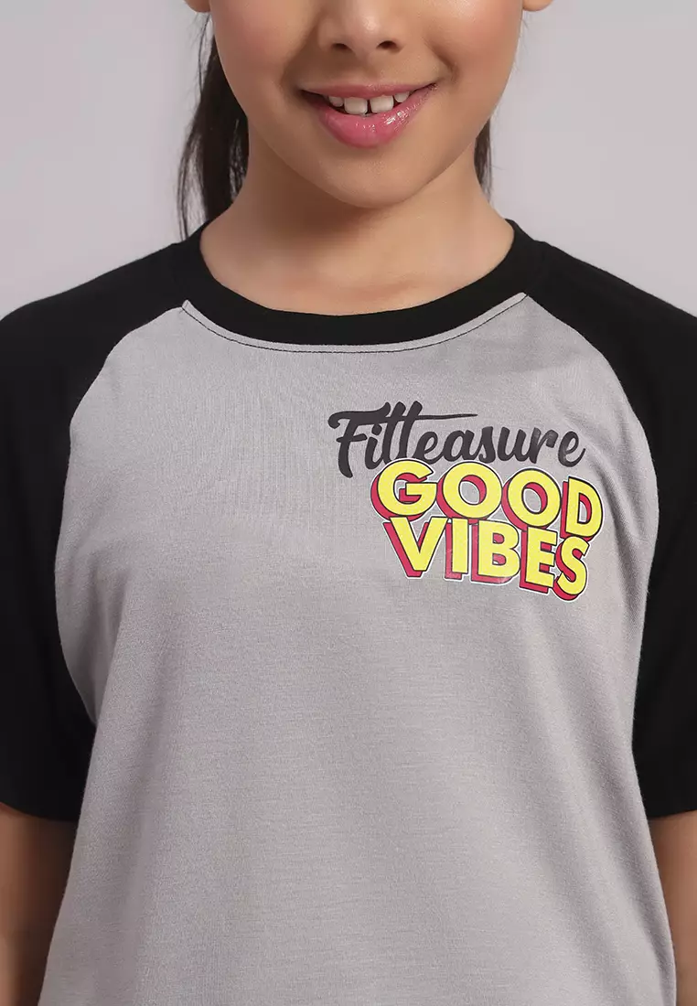 VibePop 女童竹子图案 T 恤