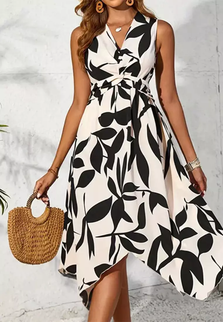 Summer sleeveless printed dress CA25042214BE