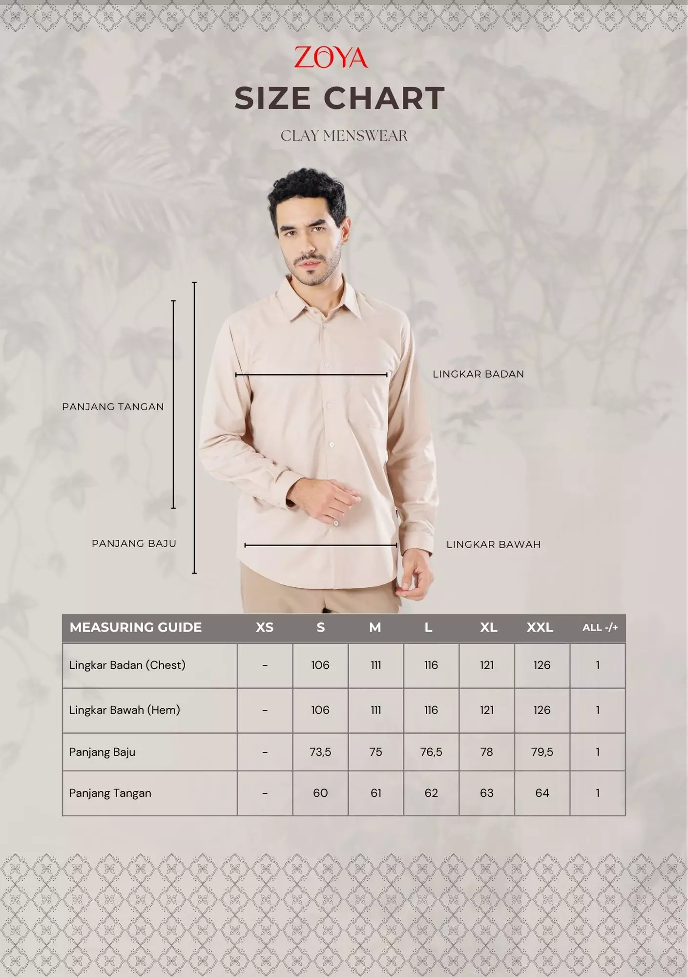 CLAY Menswear Khaki - Baju Koko Pria Lengan Panjang - Bahan Premium Cotton Blend