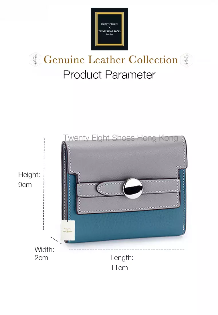 Texture Patching Full Grain Leather Trifold Wallet JW YT-2319