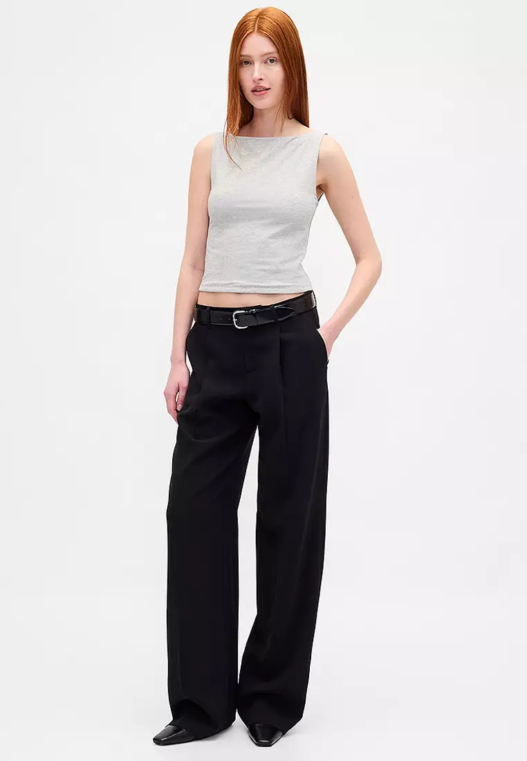 Close Knit Cropped Shell Tank Top