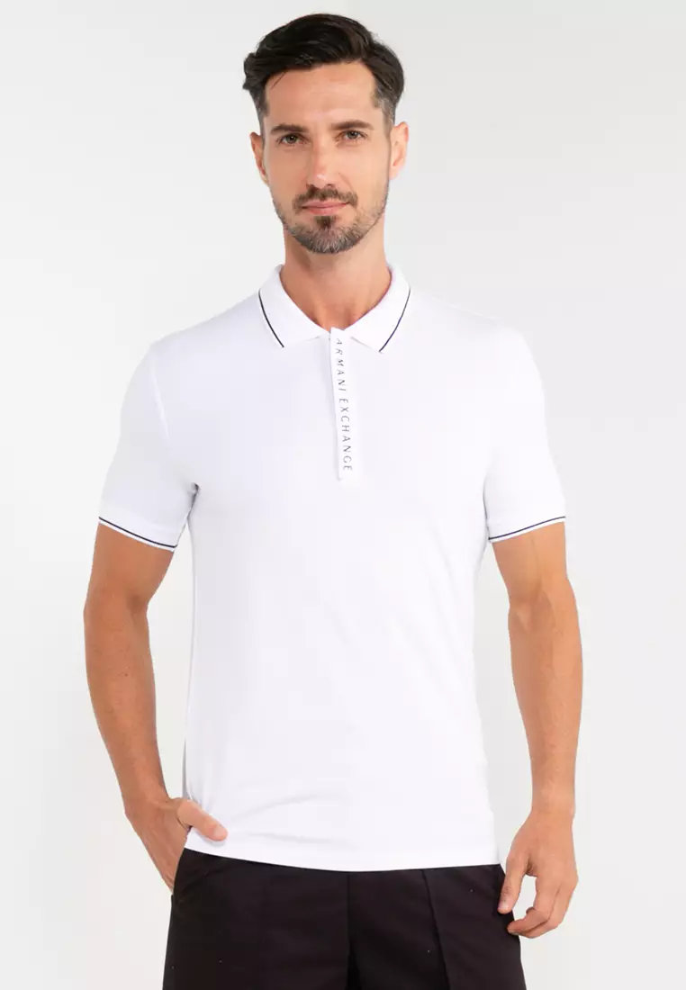 Buy Armani Exchange Vertical Logo Polo Shirt Online ZALORA Malaysia