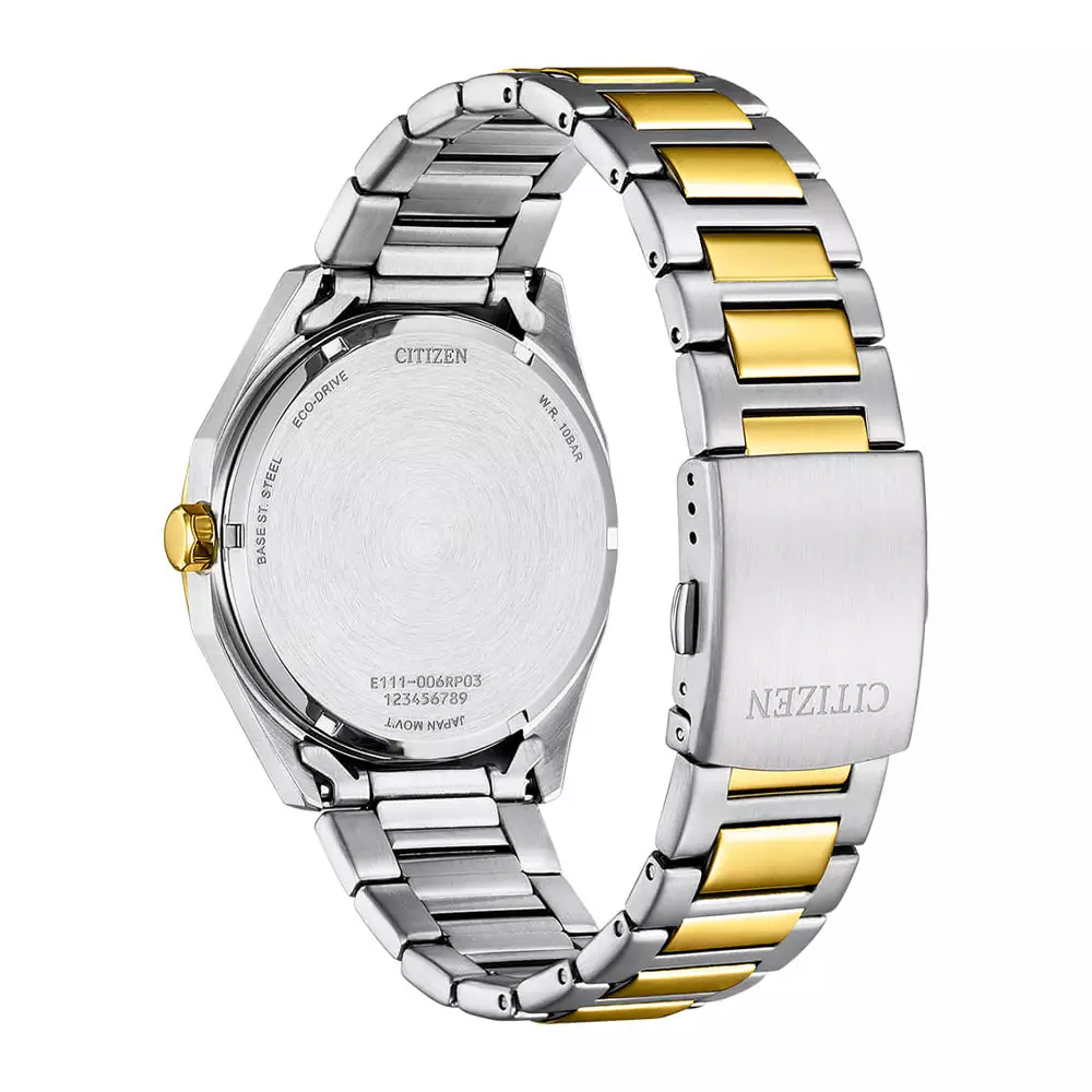 Citizen Eco-Drive Black Dial Two-Tone Men's Watch BM7604-80E