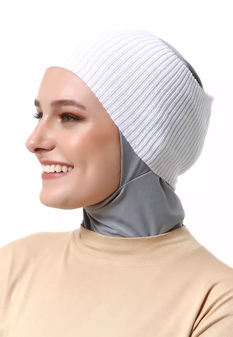 Irma Ciput Muslimah Wanita Motif Polos Simple Fashion Women - White