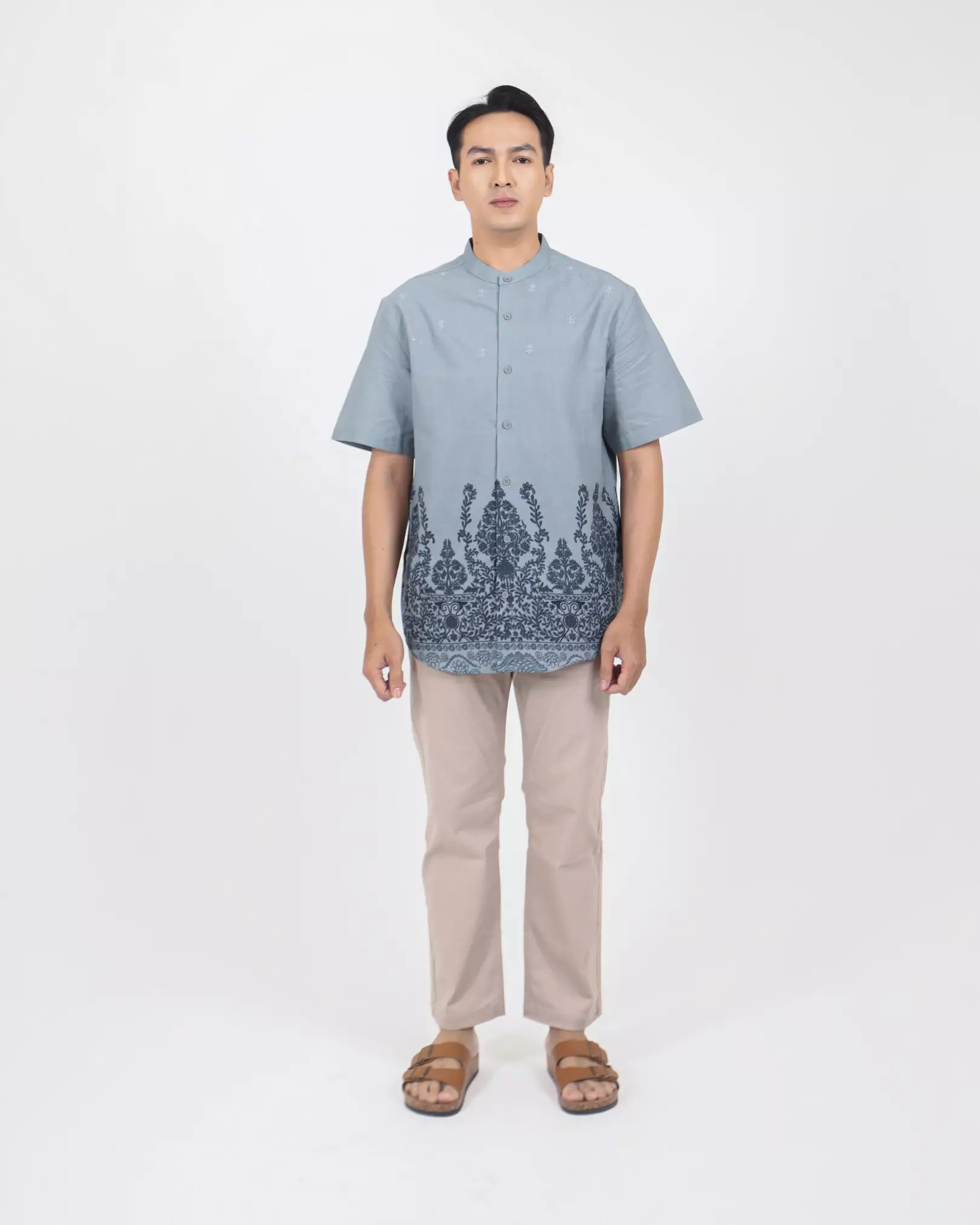 AMK Kemeja Koko Pria Lengan Pendek KK Hasan S/S Blue