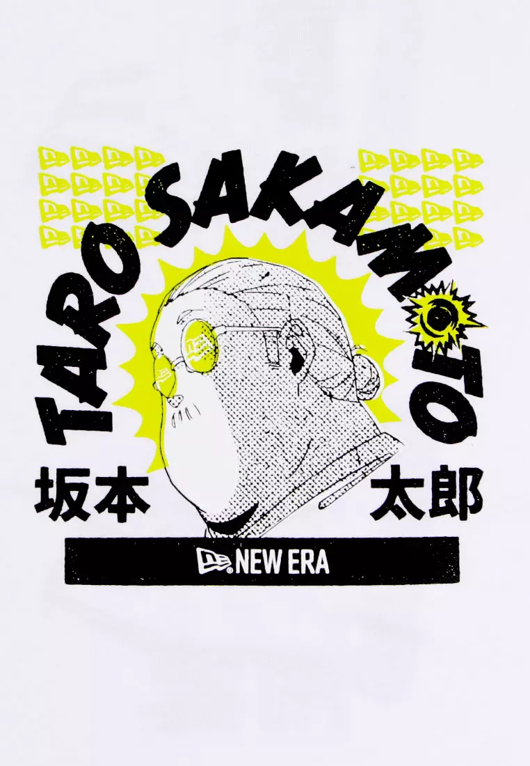 NE x Sakamoto Days Graphic White Oversized Short Sleeve T-Shirt