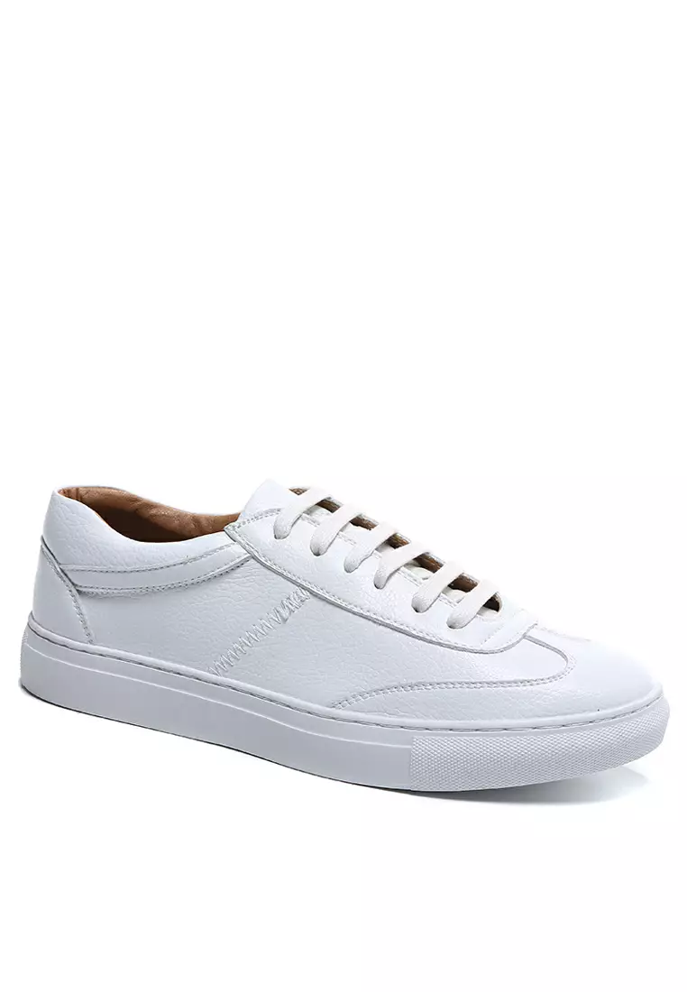 White Synthetic Leather Sneaker MC-Z05