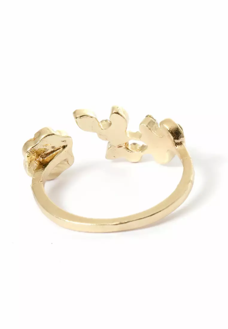 Ring Flower Perhiasan Aksesoris Wanita Casual - Gold