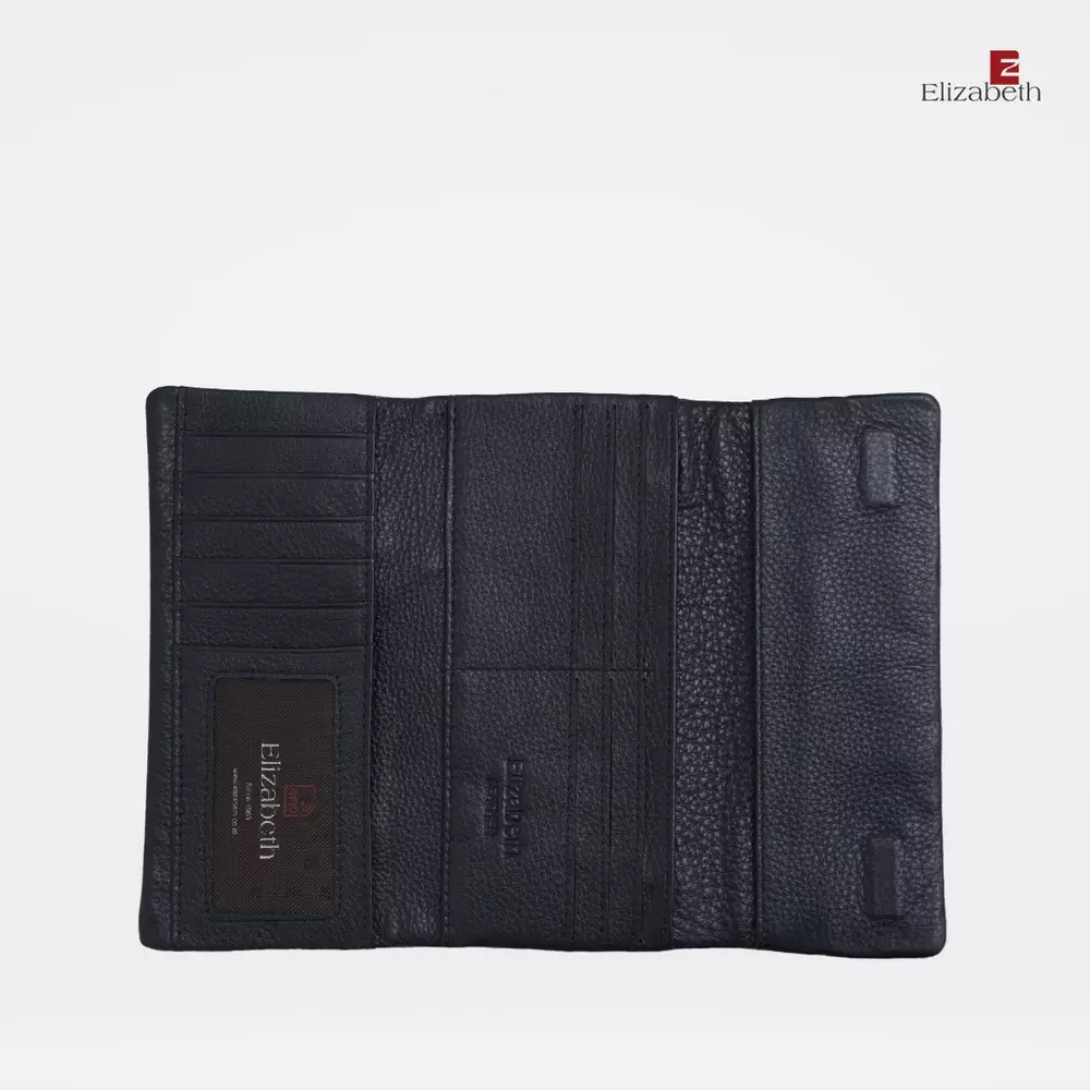 Dompet Wanita Elizabeth Genuine Leather Wallet 0724-0109 Black (ANTI-RFID)