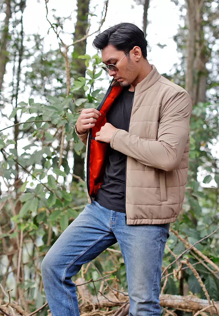 Oxcon Light Padded Jacket 2way Nylon stretch Beige