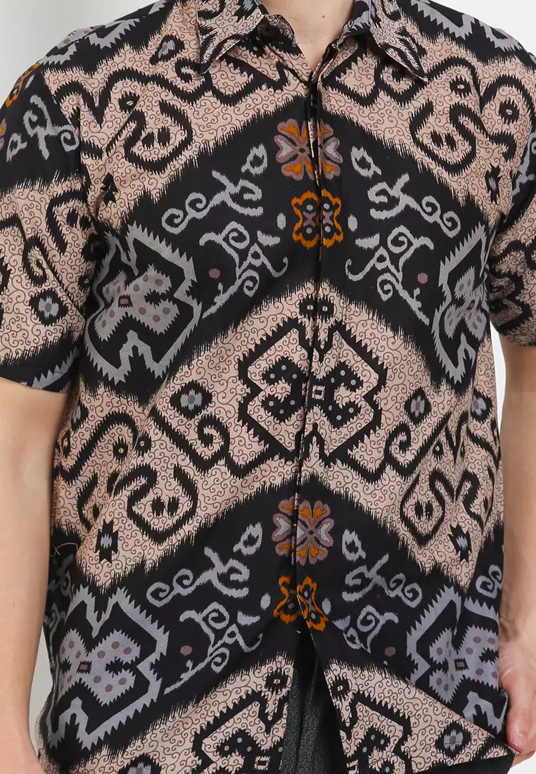 Faloya Kemeja Batik Premium Pria Casual Modern Lengan Pendek