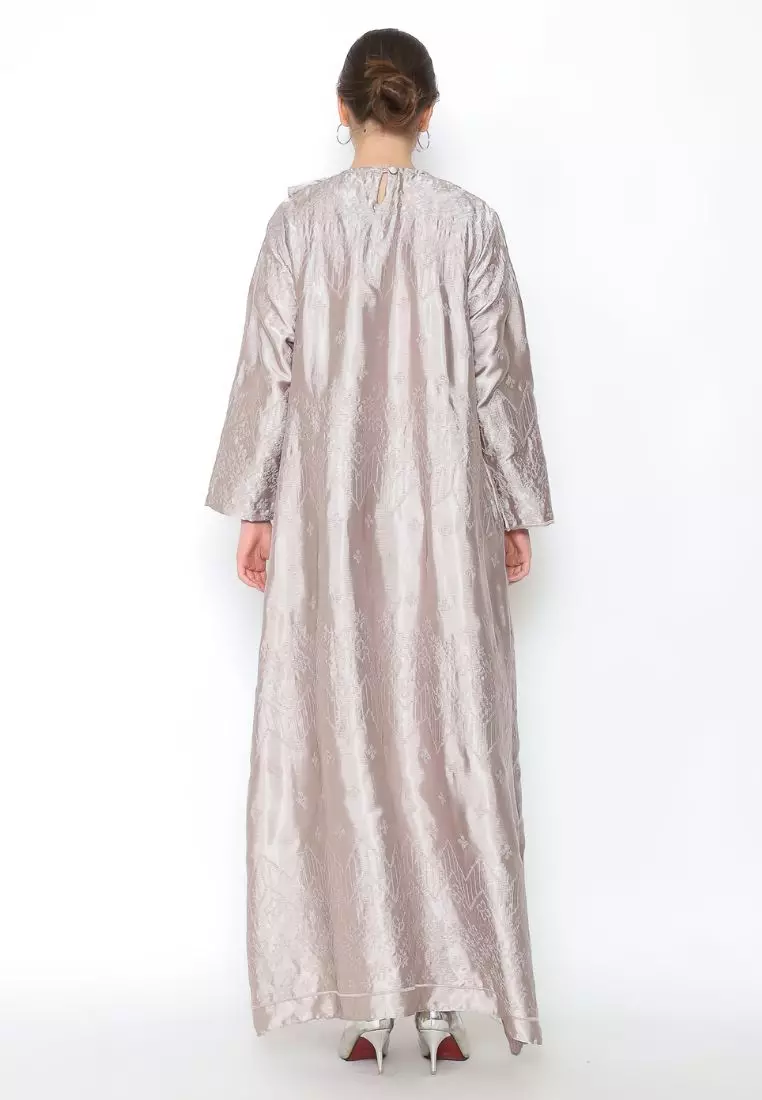 Rinjanie Batik x Senorita - Gamis Serong Bordir - Gamis Modern - Gamis Bordir - Gamis Silk Bordir - GMSR - AB