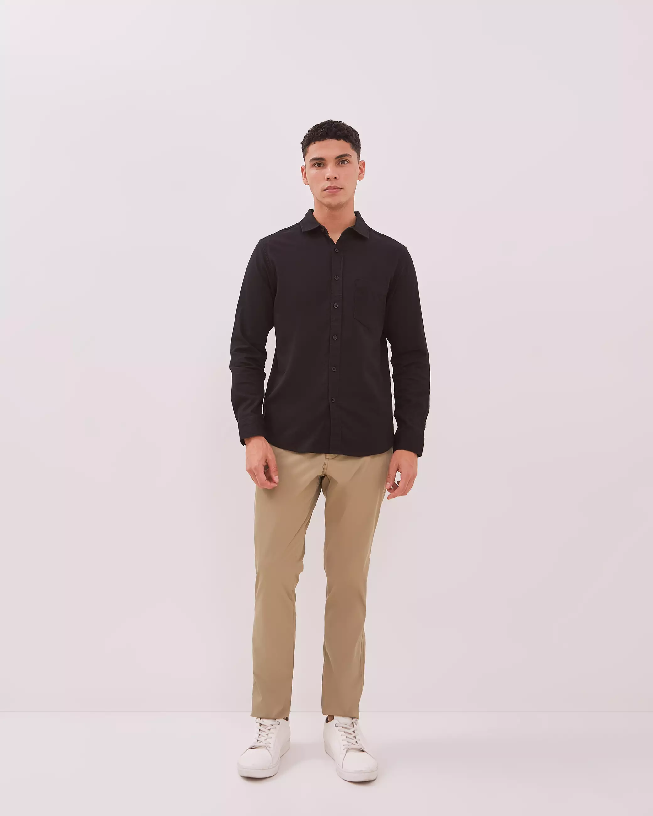 AMK Kemeja Pria Lengan Panjang SHS Henri Ls Black