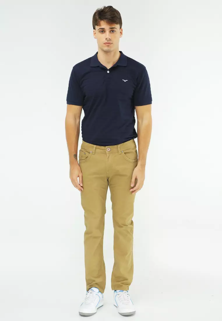 Colored Long Pants Slim Tapered Stretch