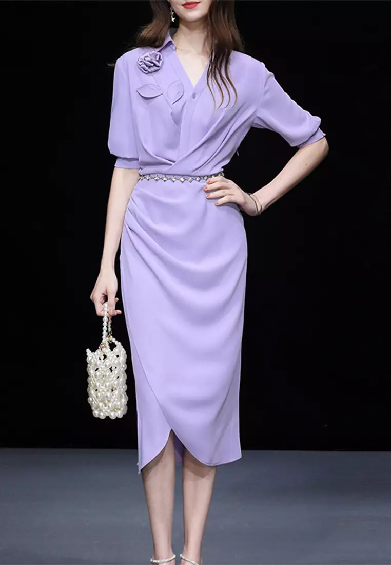 Purple best sale office dress