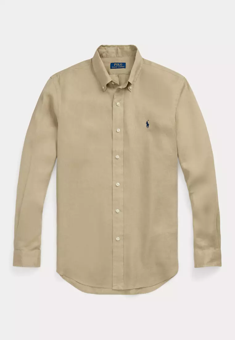 Classic Fit Long Sleeve Linen Shirt