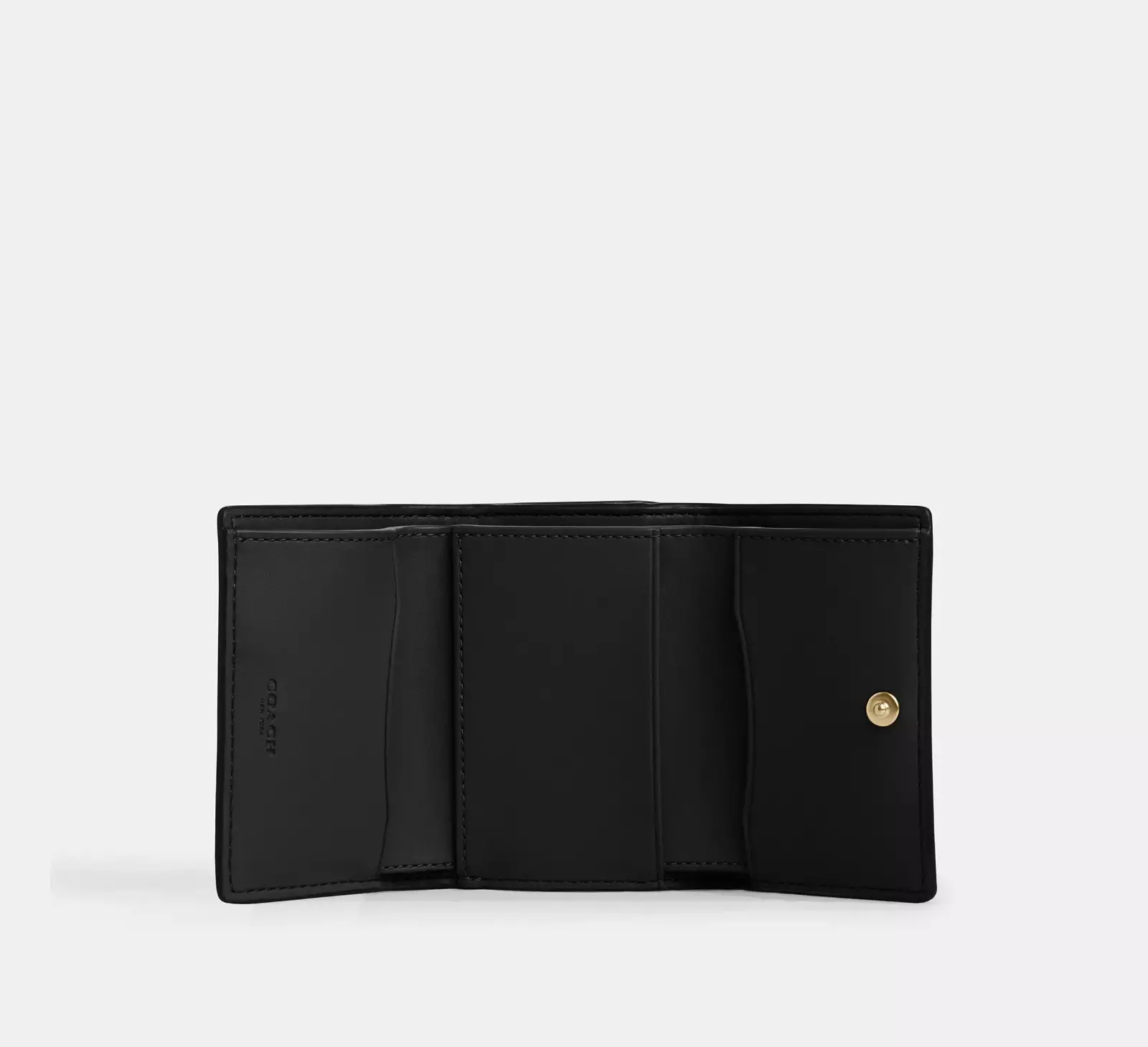 Micro Wallet In Signature Canvas Gold/Walnut/Black