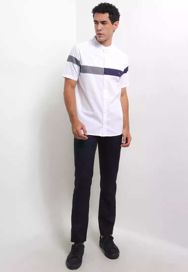 Ryusei Kemeja Lengan Pendek Yoshikawa Combo White