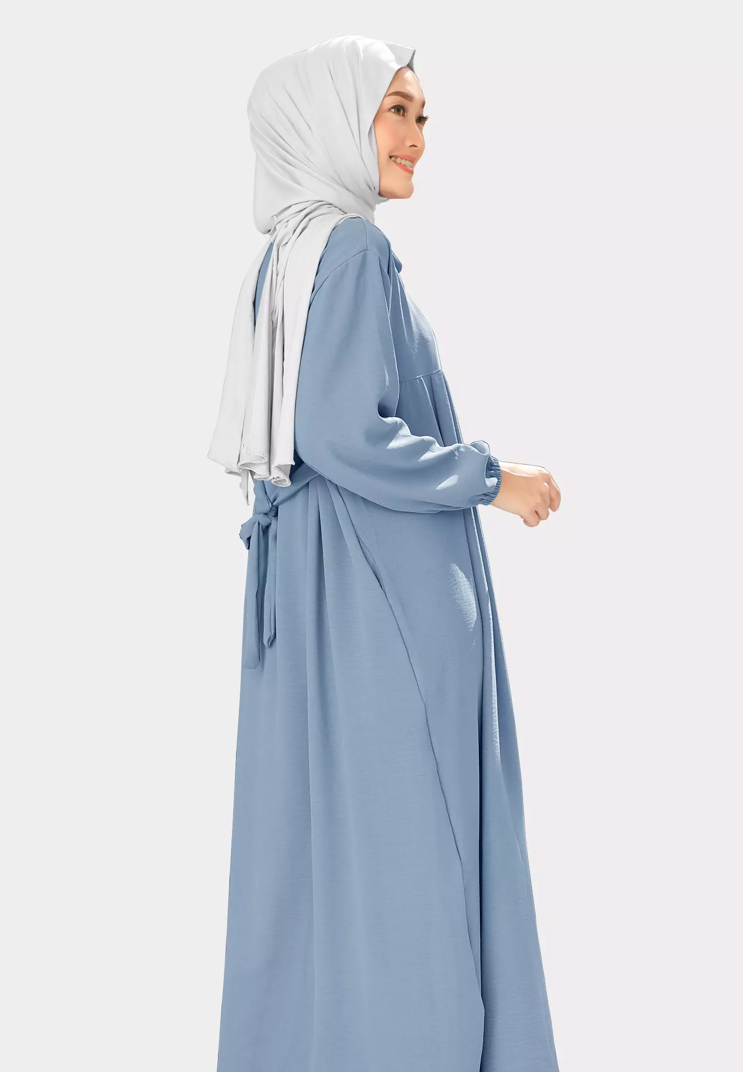 Cotton Bee - Keana Gamis | Dress Loose | Long Dress Wanita - Light Blue