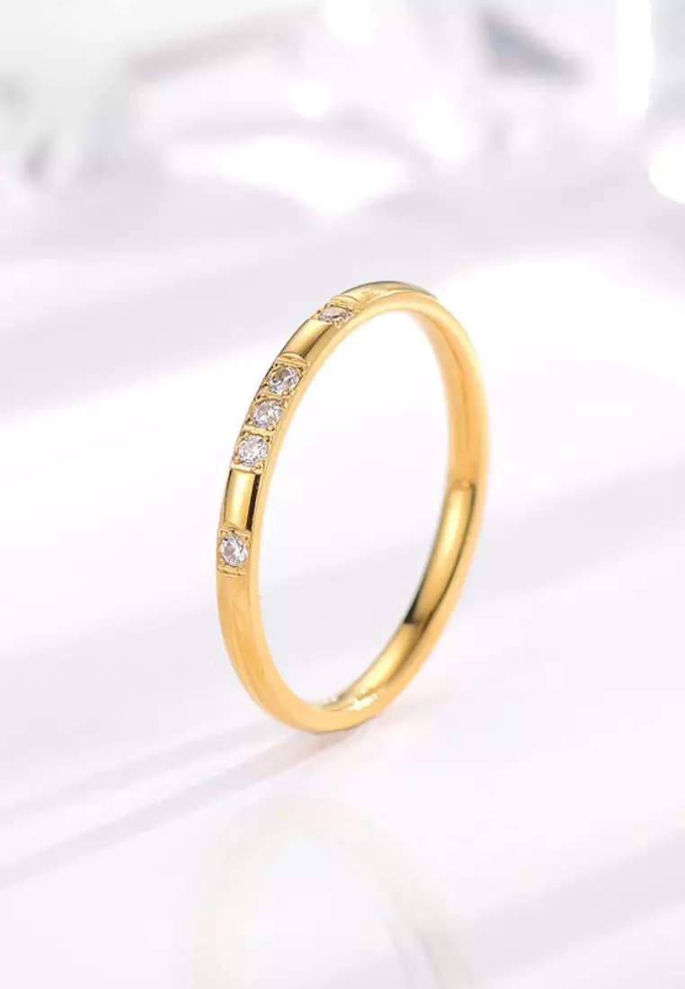 Claudia Cubic Zirconia Band Ring in Gold