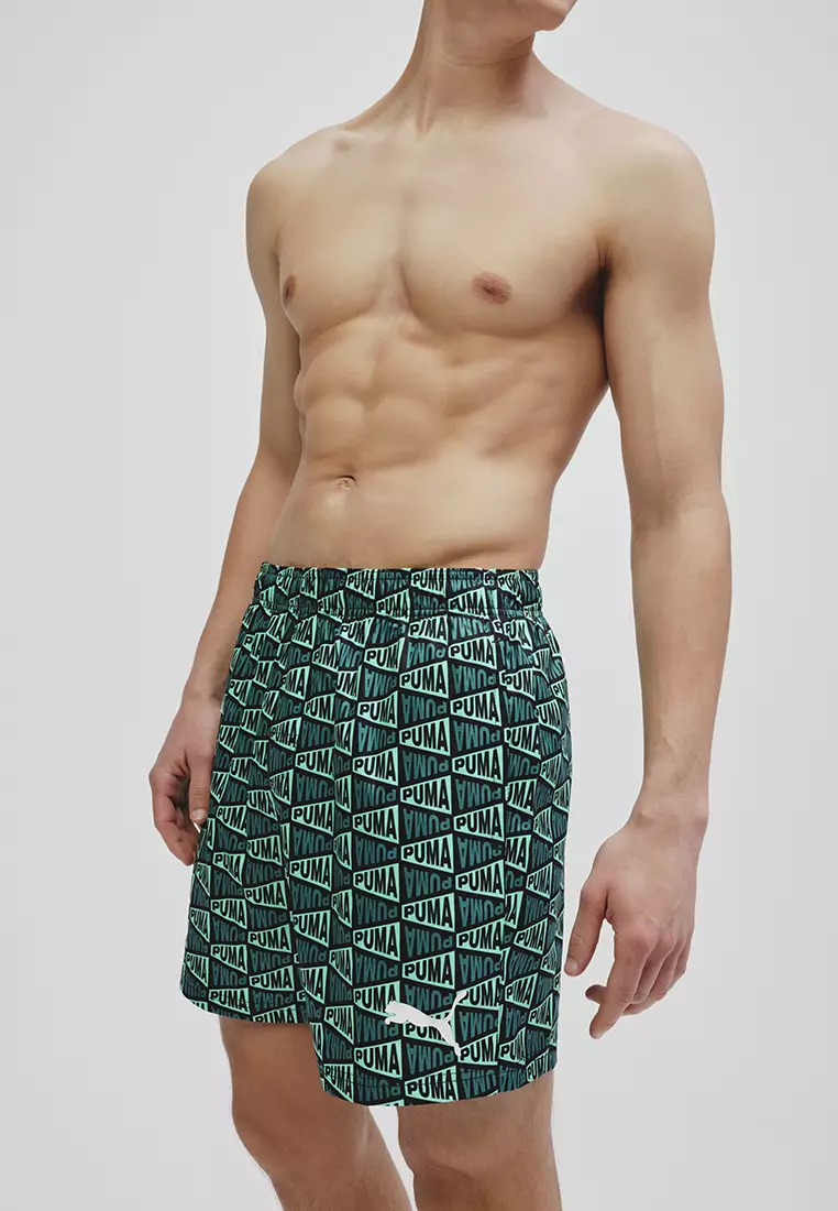 男裝印花國旗中腰泳褲