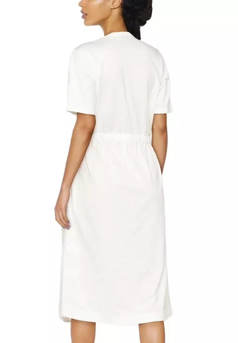 Logo Patch Dress in White