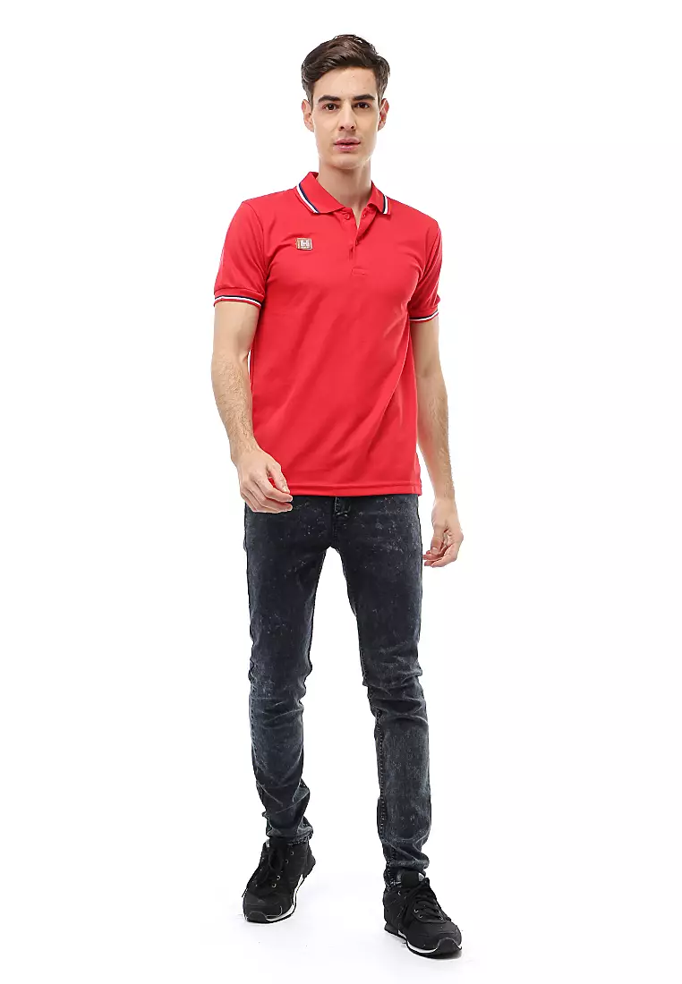 Jack Atasan Formal Kaos Polo Pria Short Sleeve Material Cotton ORIGINAL - Red