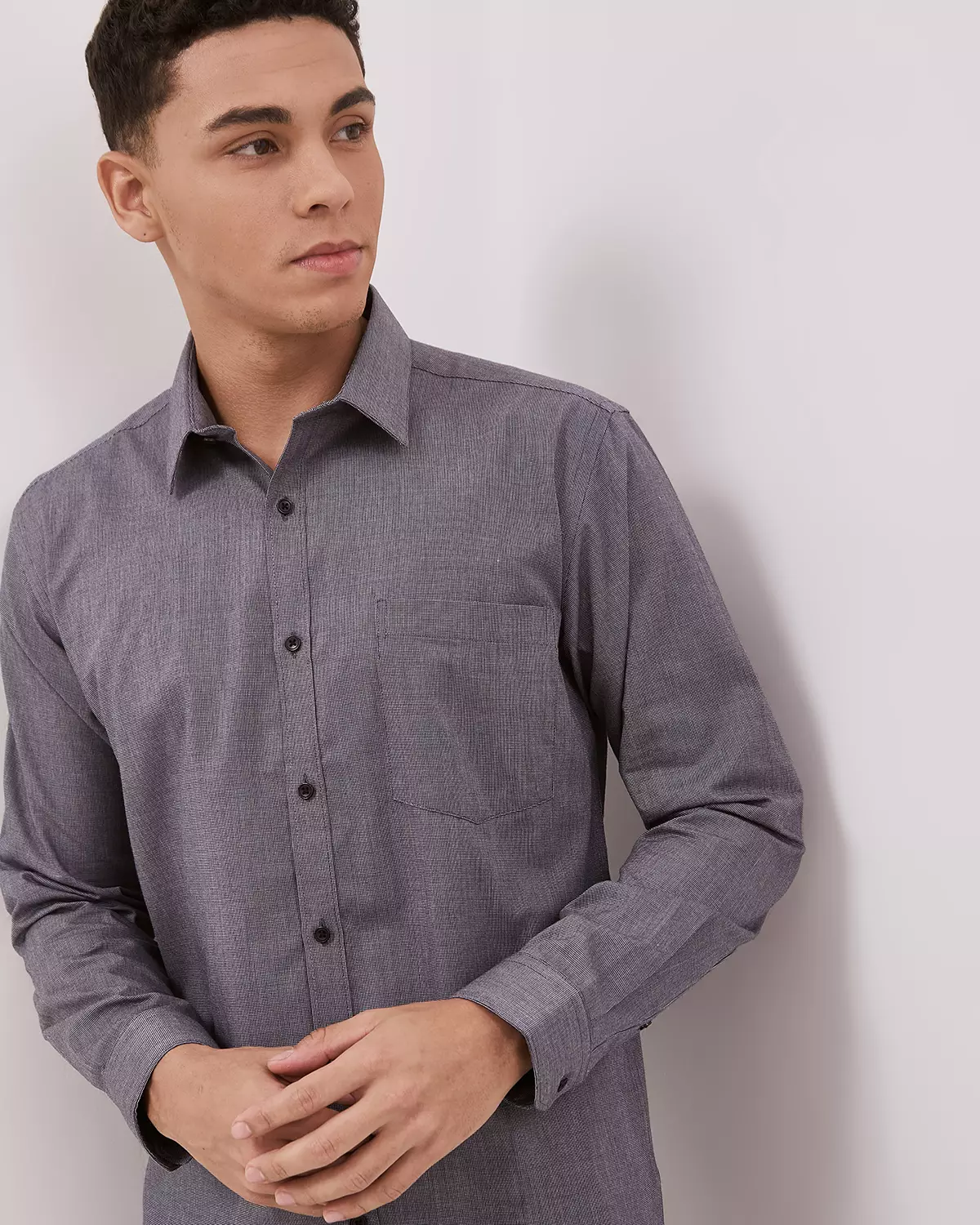 BLACK LONG SLEEVE SHIRT FOR MEN