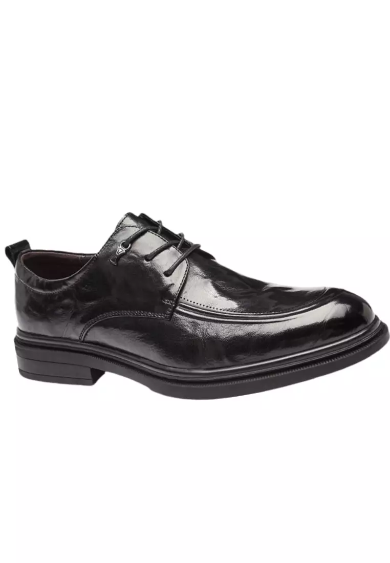 OPCHIC British Round Toe Genuine Leather Breathable Soft Sole