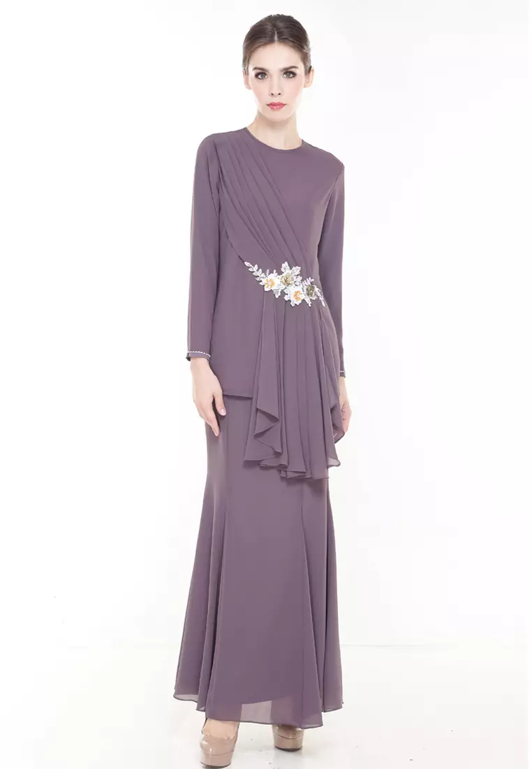 Pionery Kurung Modern in Purple Grey