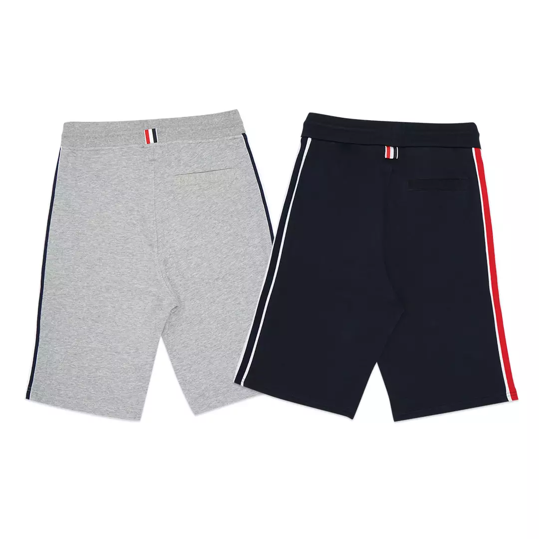 Tricolor Side Stripes Shorts Grey