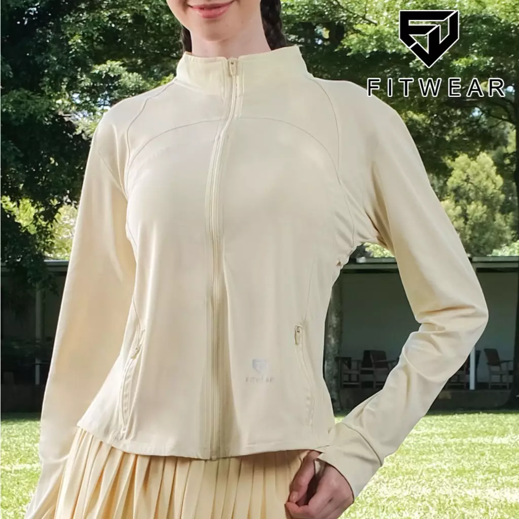 Fitwear Jaket / Jacket Olahraga Wanita YUHA HIGHNECK BACKMESH - BUTTER YELLOW