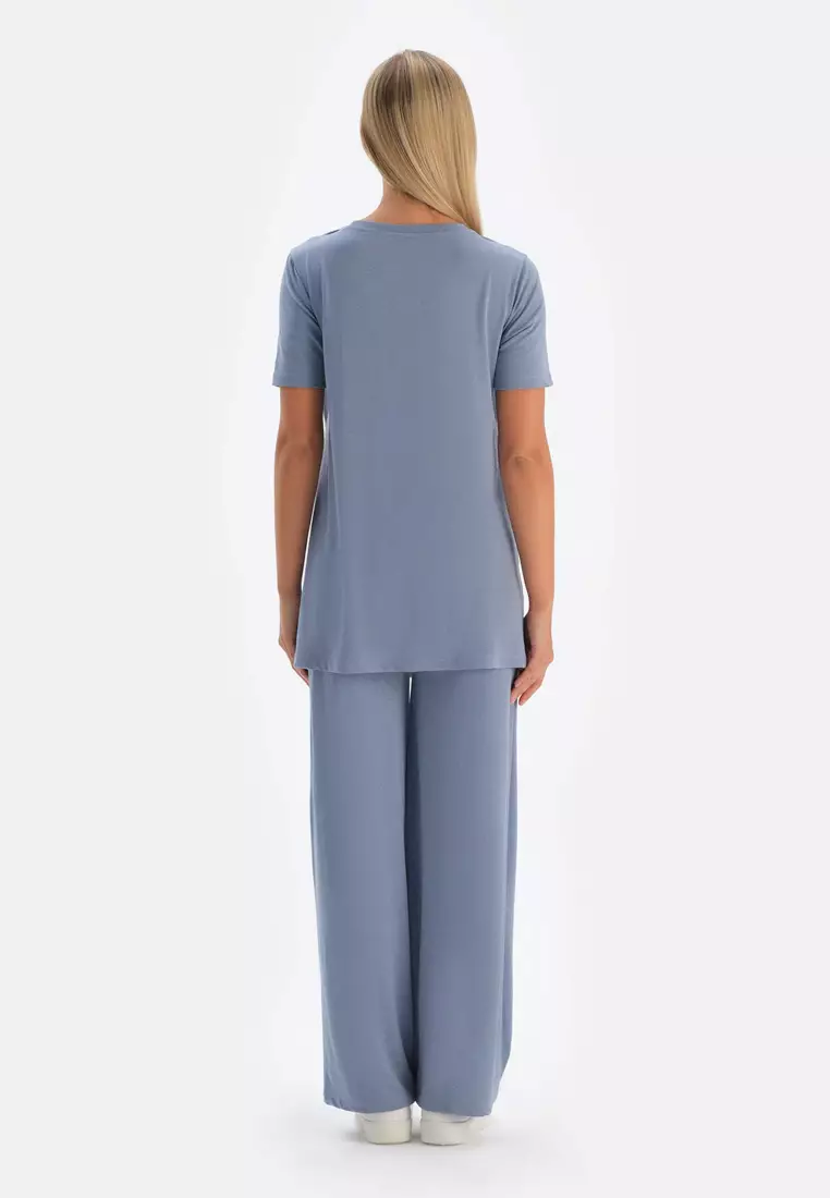 Indigo Maternity Trousers, Regular, Long Leg, Loungewear for Women