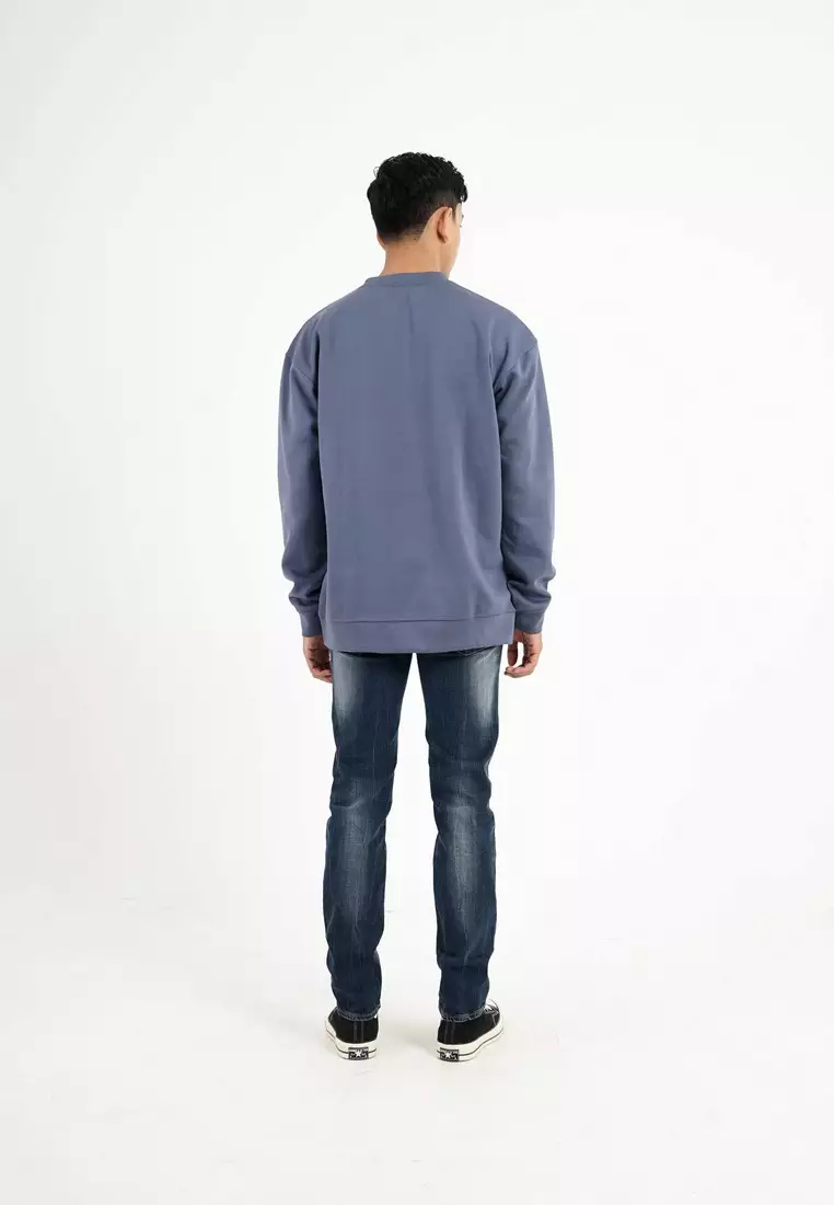 3Second Men's Jacket Sweater Crewneck Oversized Fit Sweety OL-C100924