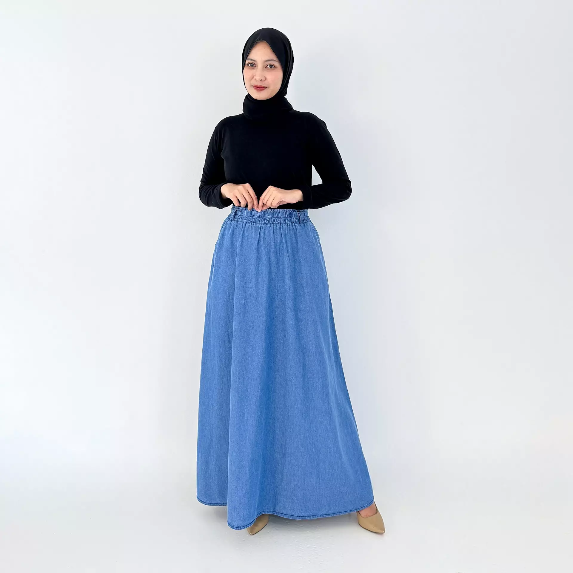 Ima Denim Skirt (Rok Jeans A-Line) LIGHT BLUE