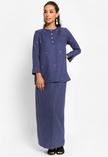 Kurung Nalia in Navy Blue from BETTY HARDY in Blue