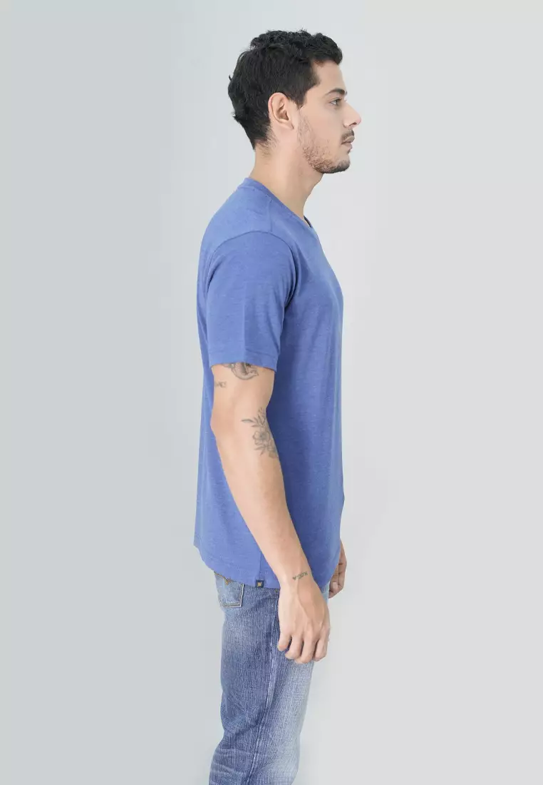 Johnwin - Kaos Essential Regular Fit Warna Biru FTS.622.S484.02.C-S/S