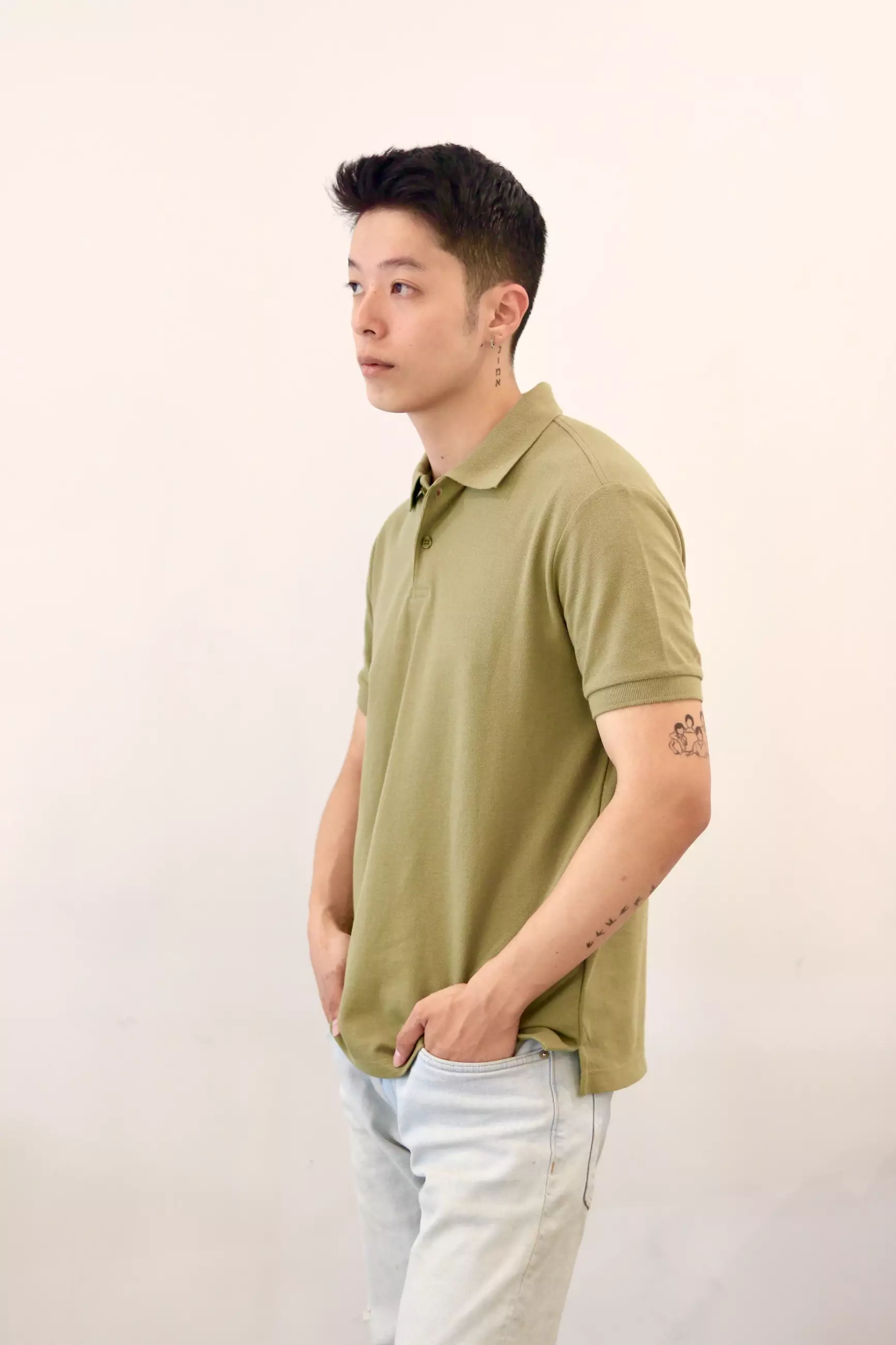 Kale Park Olive Green / Kaos Polo Pria Lengan Pendek Kerah / Polo Shirt Slim Fit