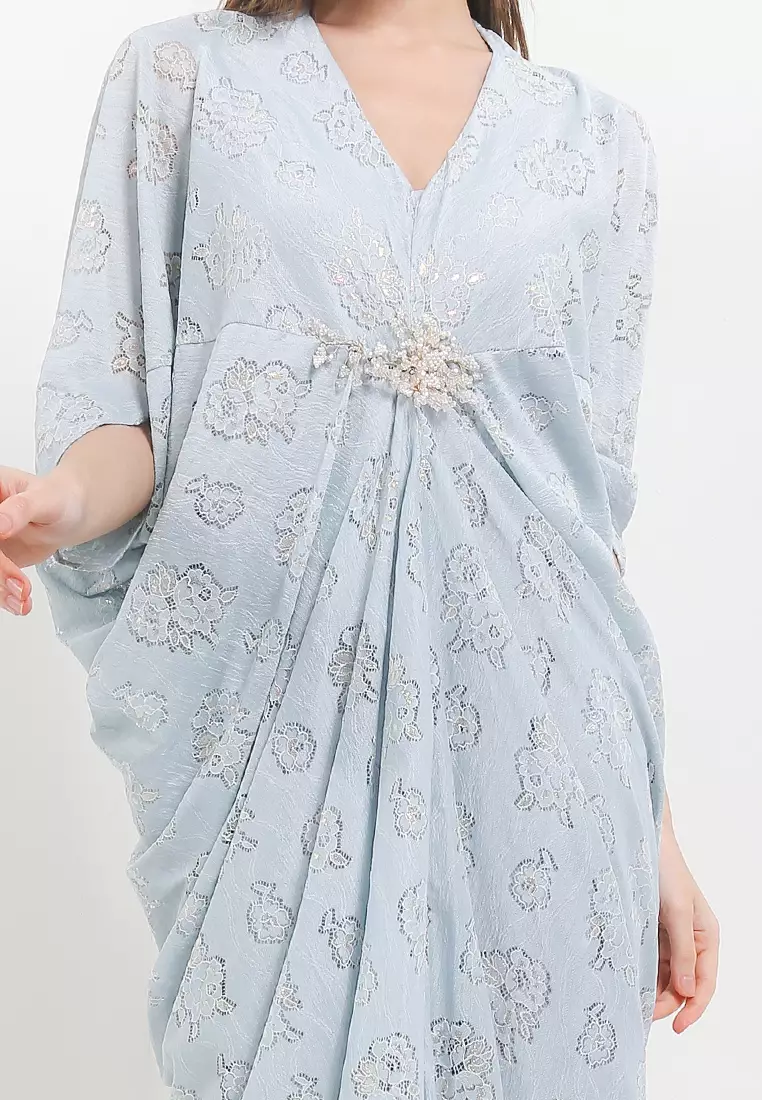 Glitter Lace Penguin Kaftan W/ Beads & Pearl Detail