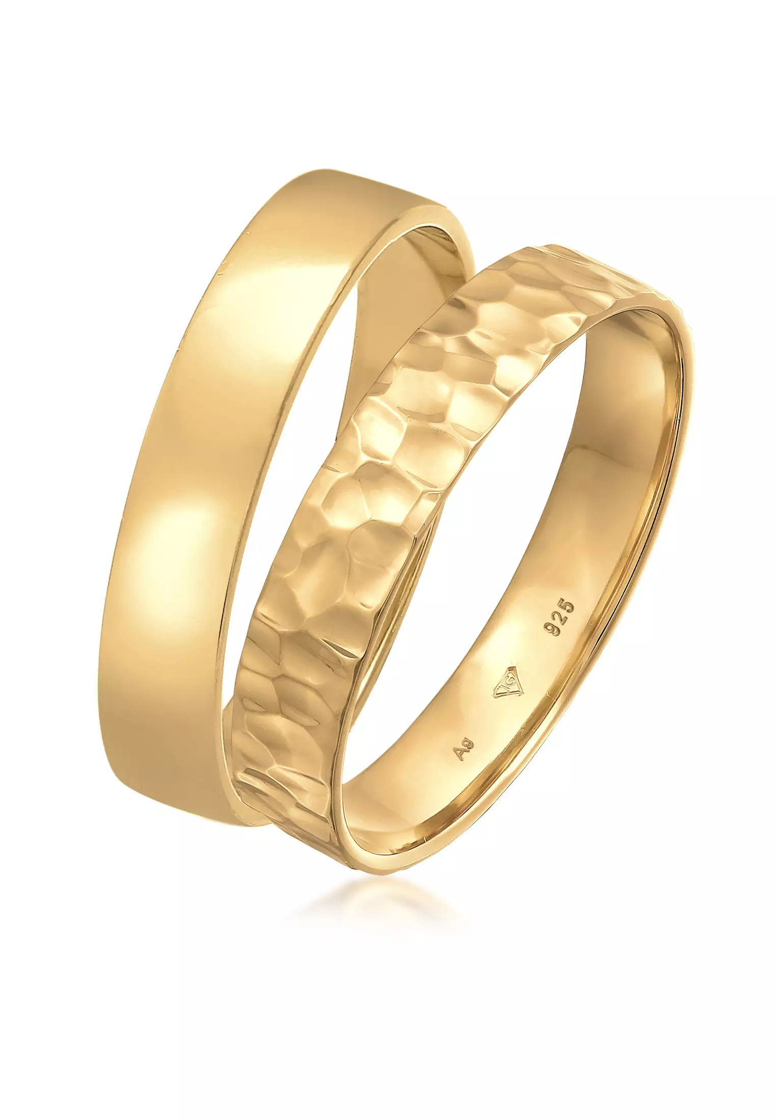 Mens hammered gold hot sale wedding band