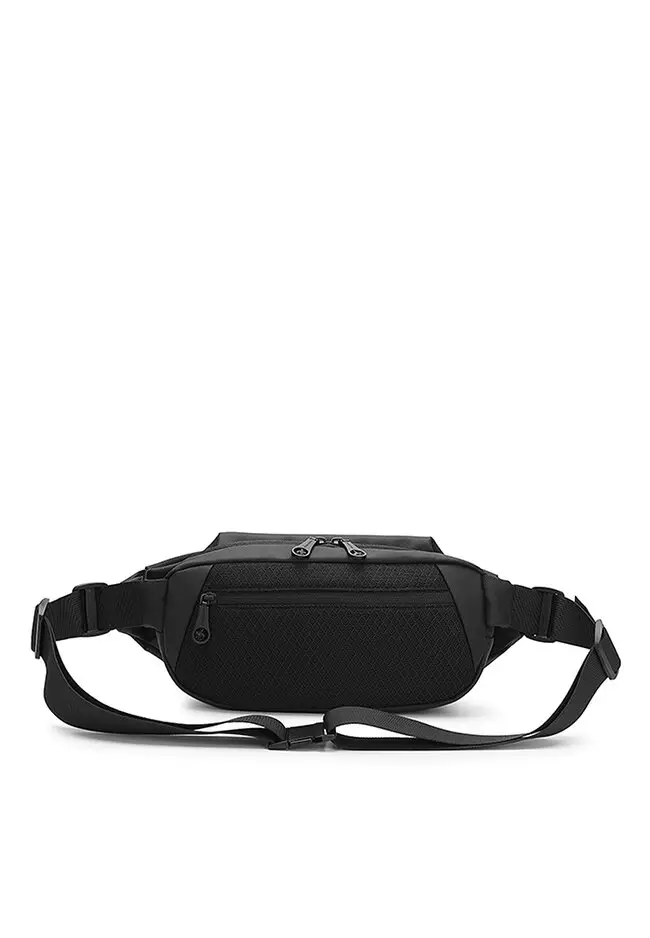 Casual Waist Bag / Sling Bag / Chest Bag - Black