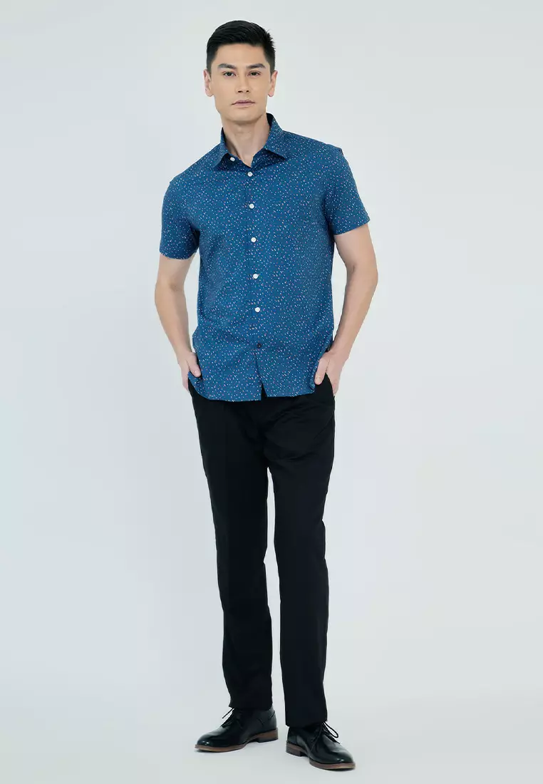 Modern Fit Printed Riviera Casual Short Sleeve Shirt