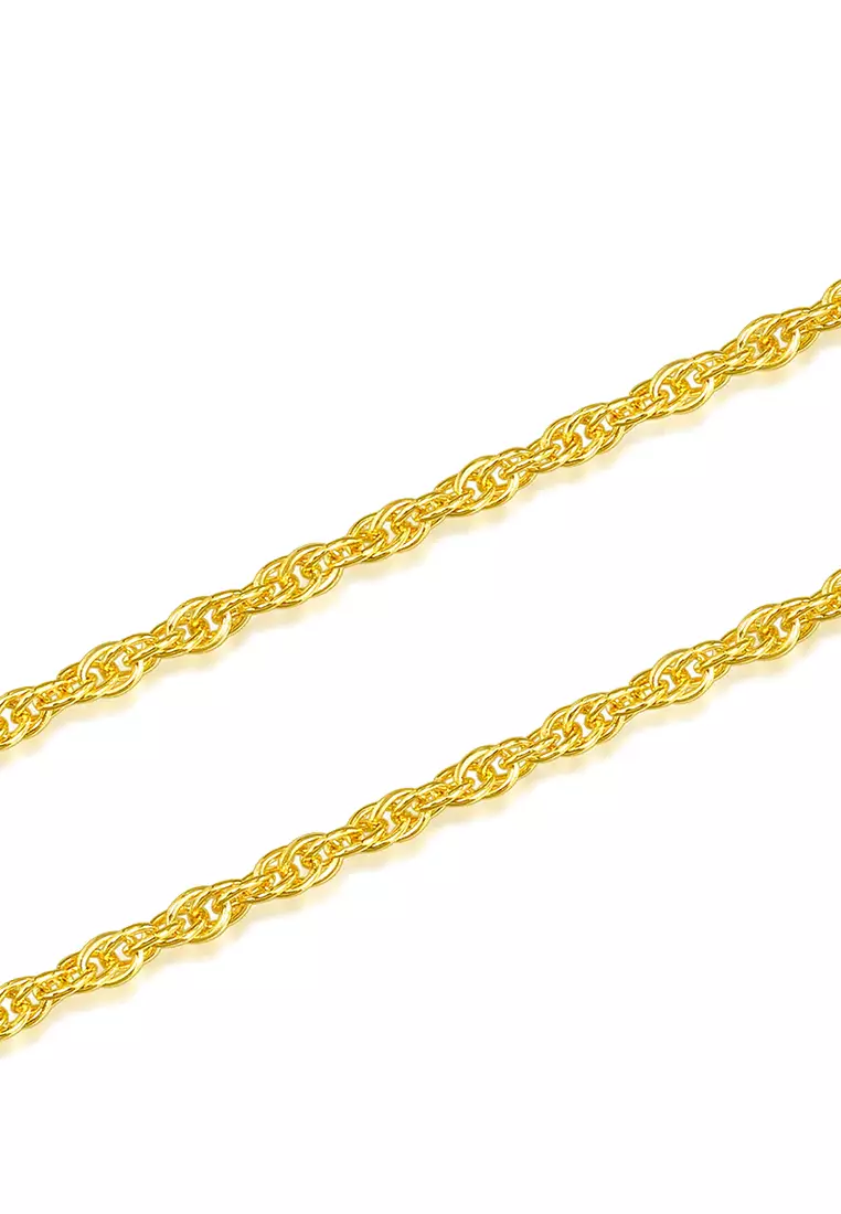 916/22K Gold Wave Necklace R001 (2.40MM, 45CM)