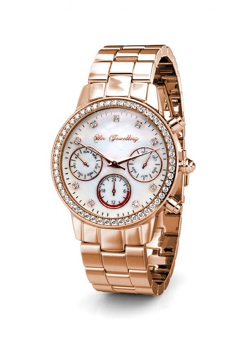 Her Jewellery pink and gold Mystiq Watch (Rose Gold) - Made with premium grade crystals from Austria HE210AC98EPDSG_1