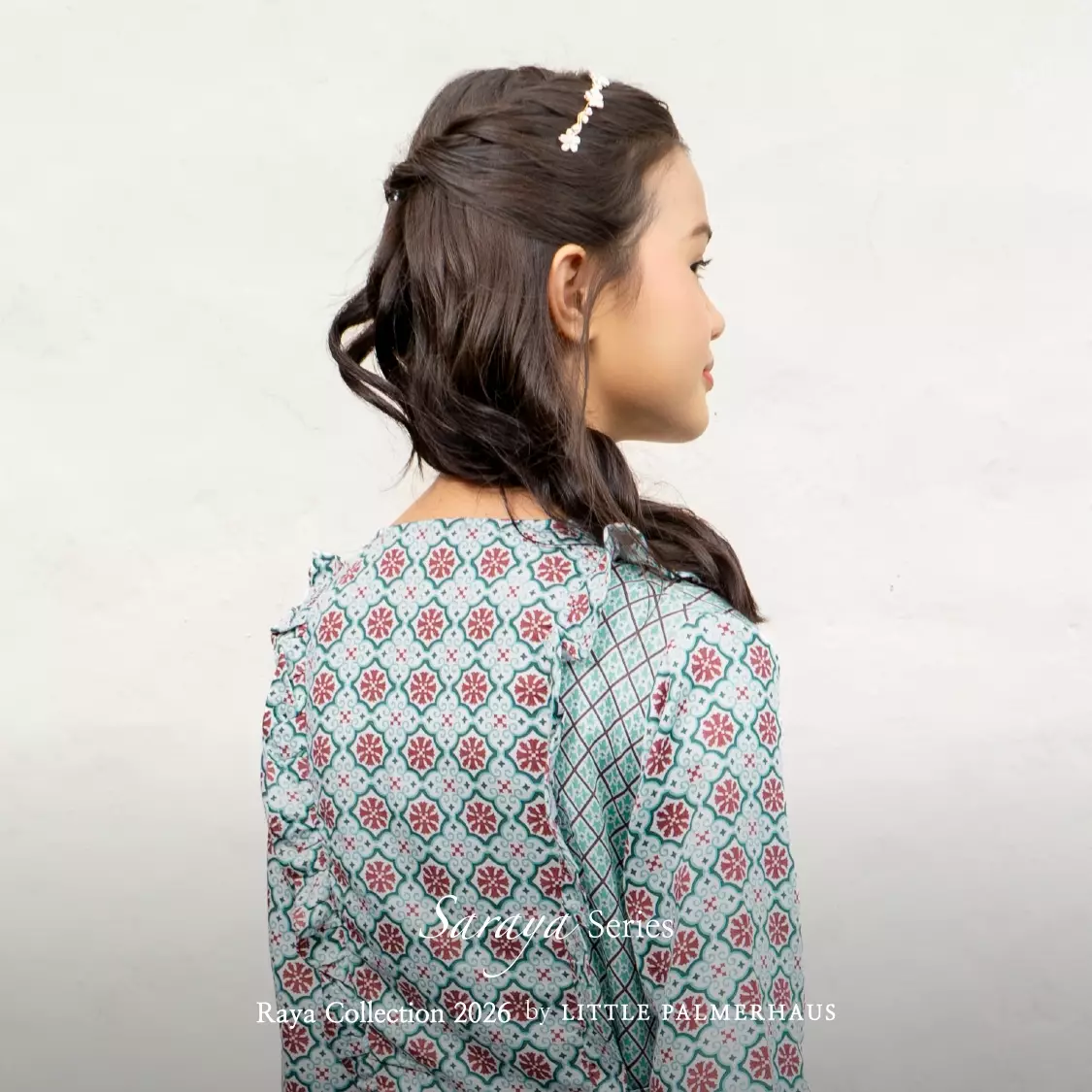 Little Palmerhaus - Baju Lebaran 2026 - Saraya Teen Girl Gamis (Baju Gamis Anak Perempuan Usia 6-14 Tahun) Teal Green