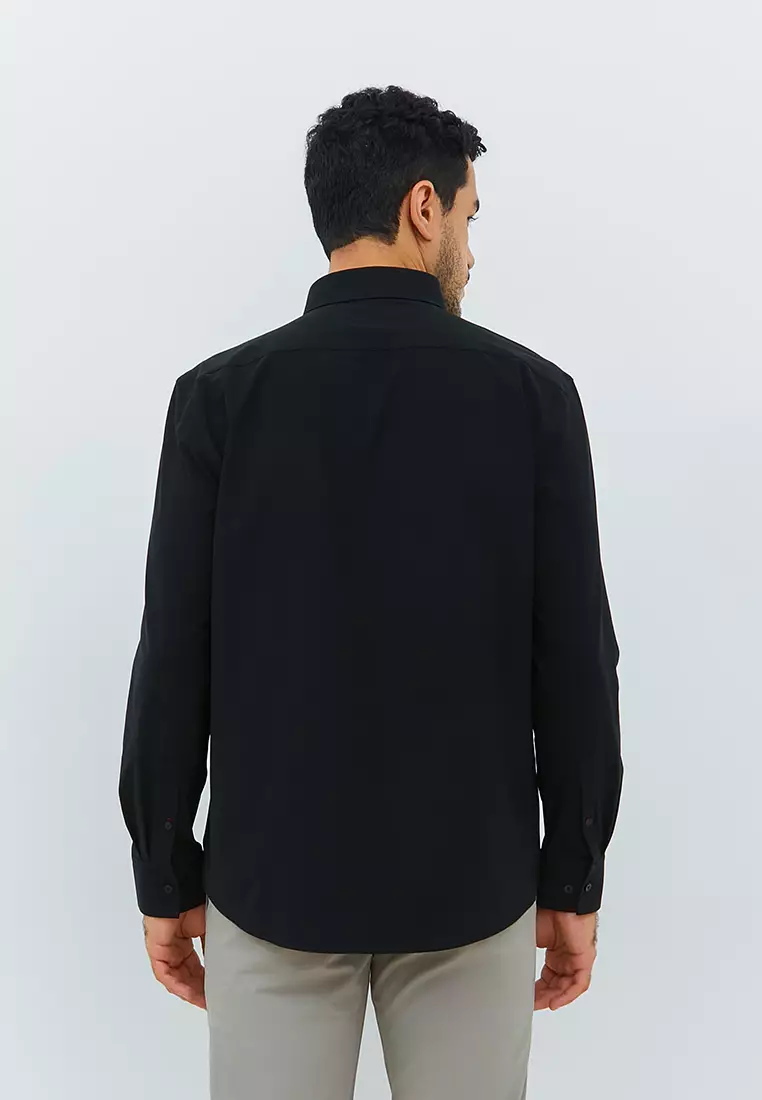 Jobb Steelco Kemeja Pria Lengan Panjang Regular Fit Hitam Colour Black
